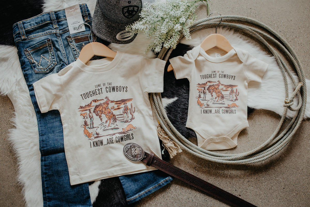 'Toughest Cowgirl' Infant Onesie / Toddler Tee