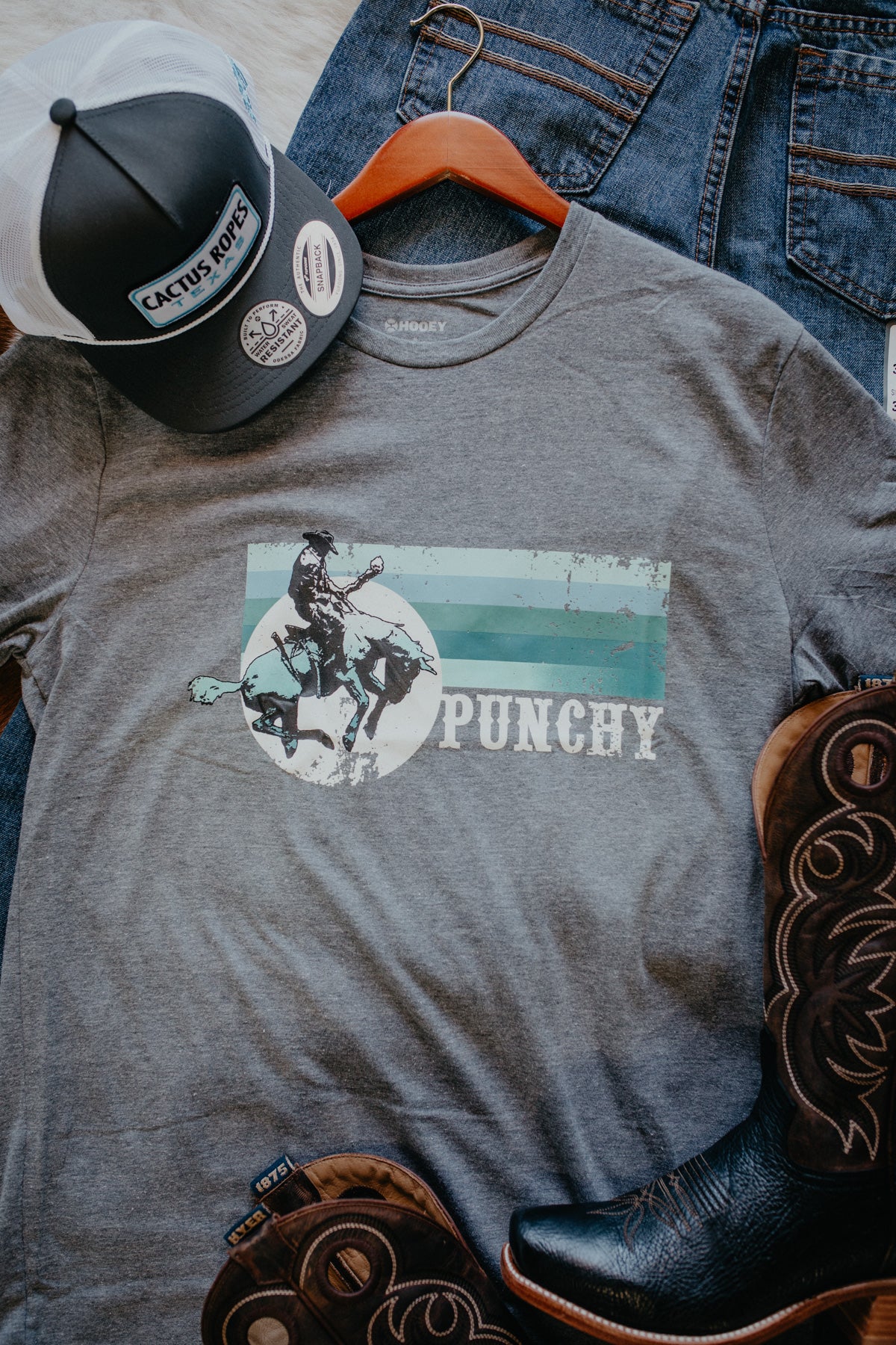 'Punchy' Mens Grey Hooey T Shirt (S-XXL)