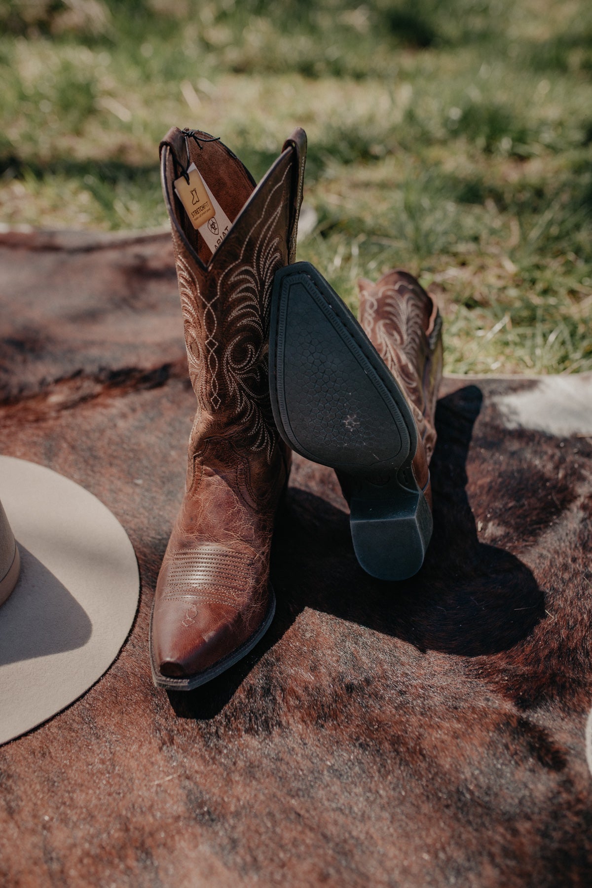 ‘Rich Oak’ Ariat Heritage X Toe Stretchfit Boot (6-11)