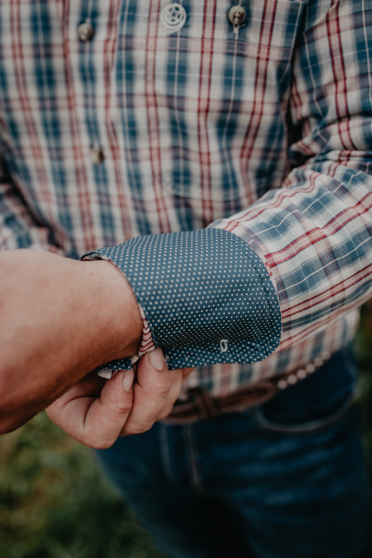 'Jack' Long Sleeve Plaid Button Down by Wrangler George Strait (S-XXL)