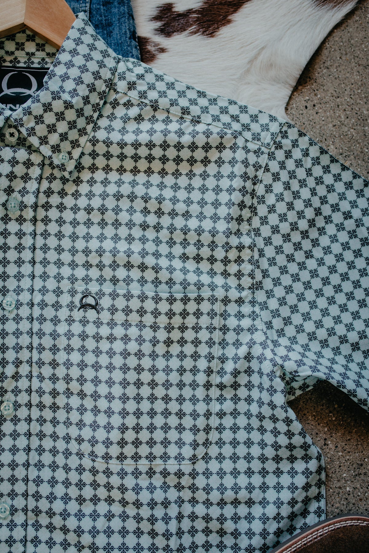 'Edward' Arenaflex CINCH Mint Short Sleeve Button Down (S-XXL)