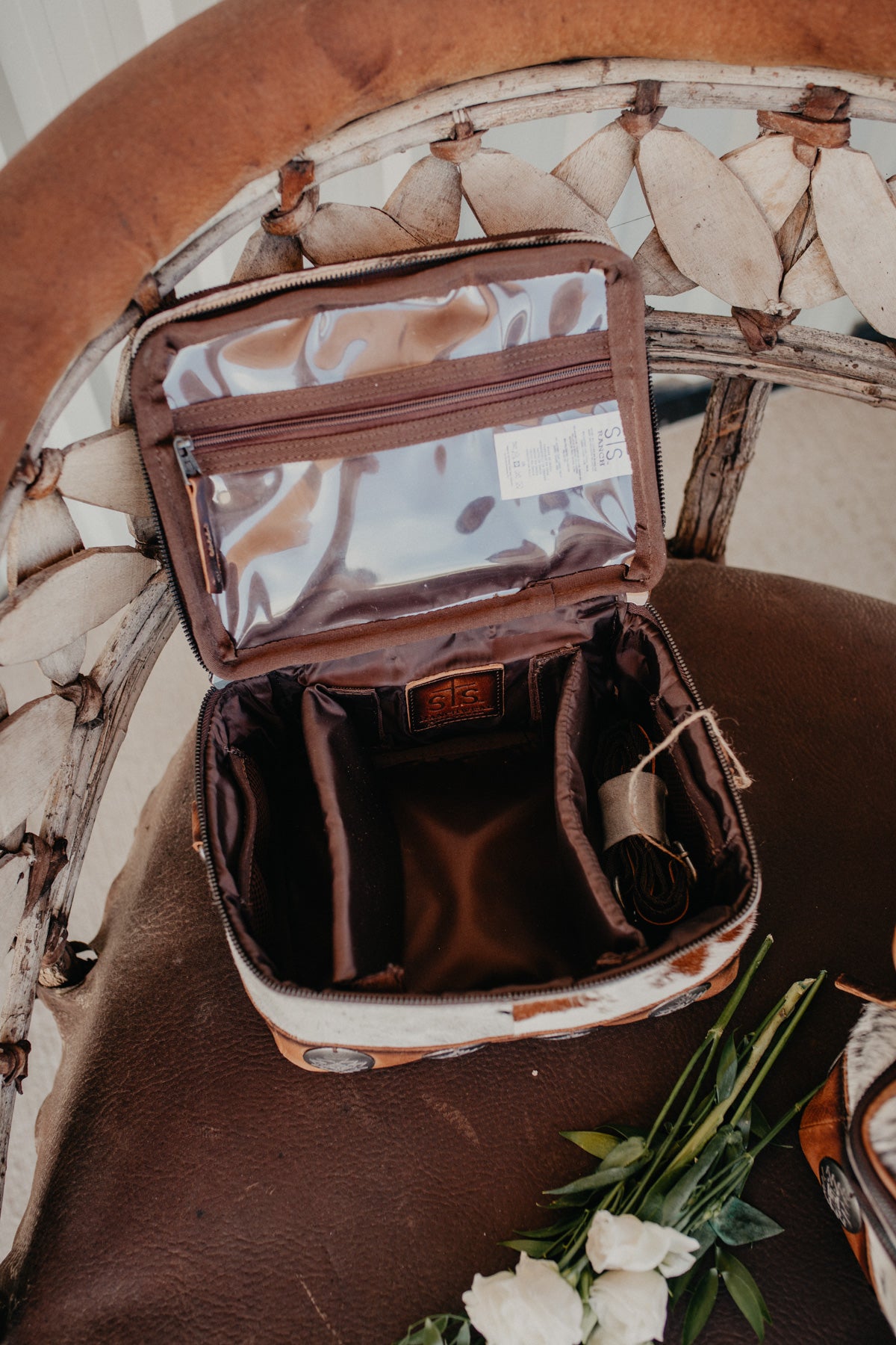 Vaquero Concho Glamour Cowhide Makeup Bag by STS Ranchwear