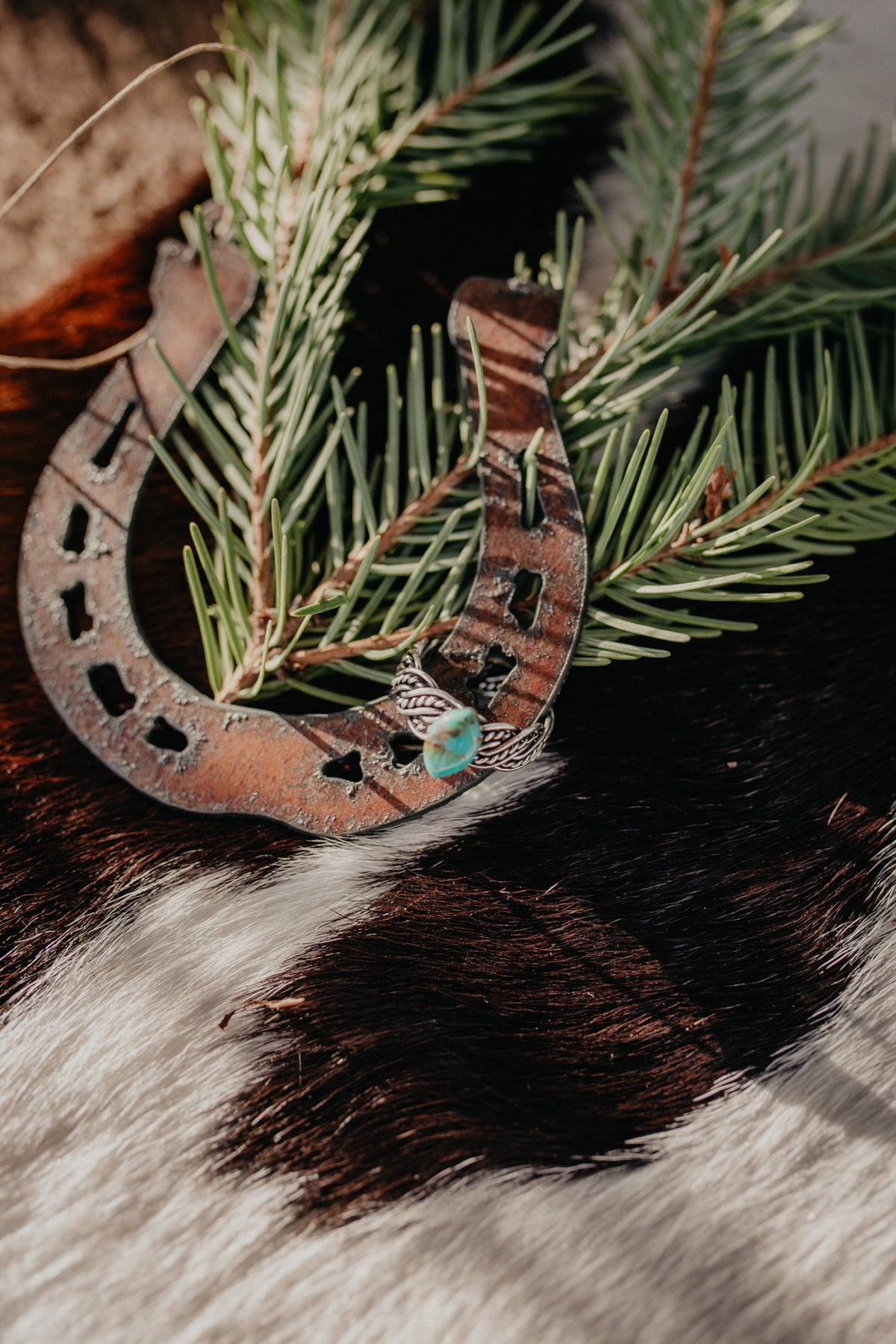 Turquoise & Sterling Silver Braided Band Ring (Sized)