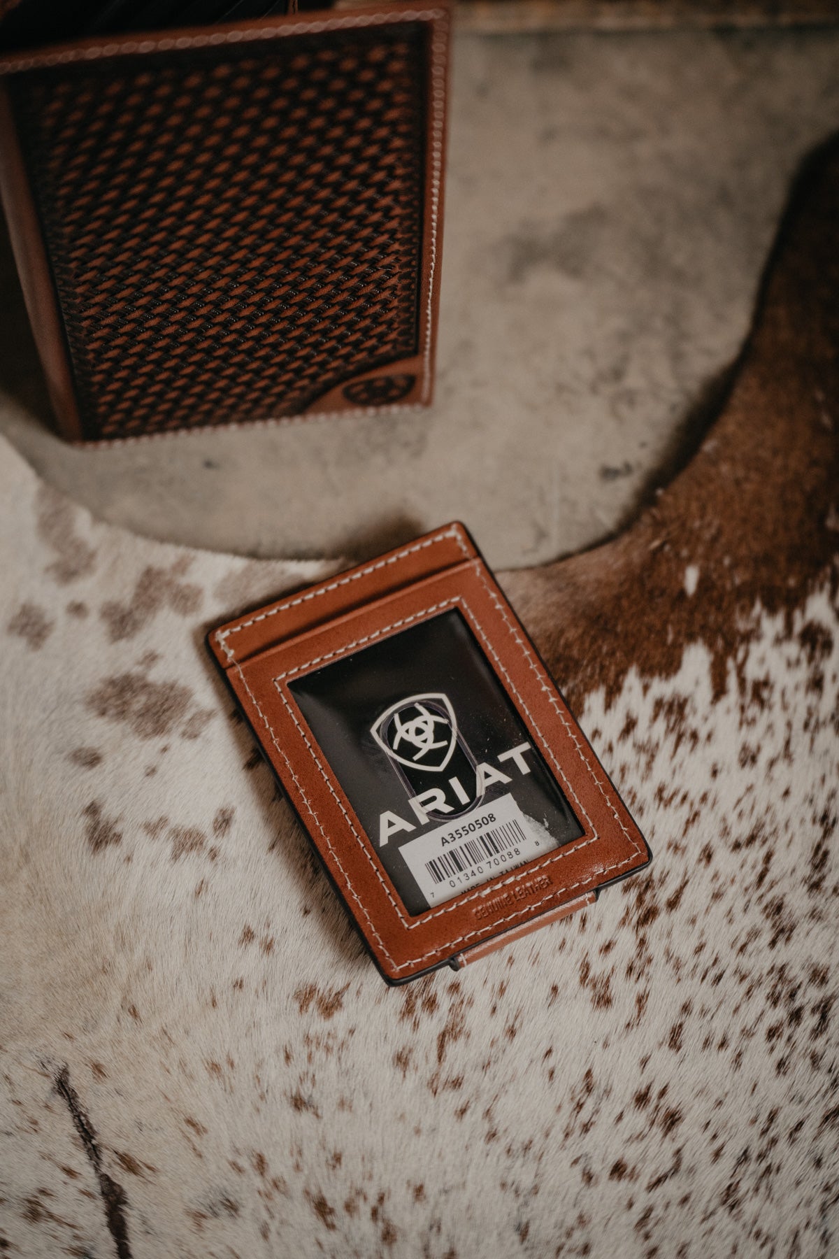 'Basketweave' Ariat Leather Wallet (3 Styles)