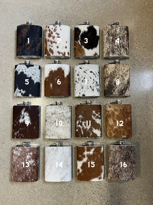 Cowhide Wrapped Flask
