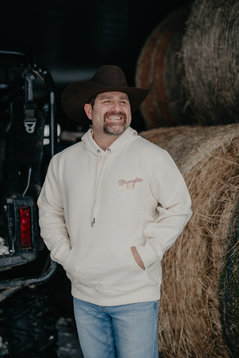 'Todd' Wrangler Men's Toughen White Hoodie (S-XXL)