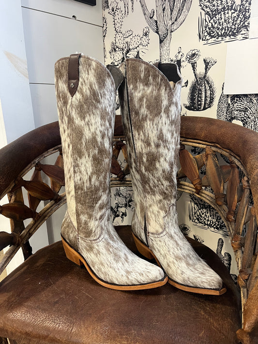 {Size 10 Regular Calf Width} 'Granizo Cafe' Tall Cowhide Boots by Liberty Black