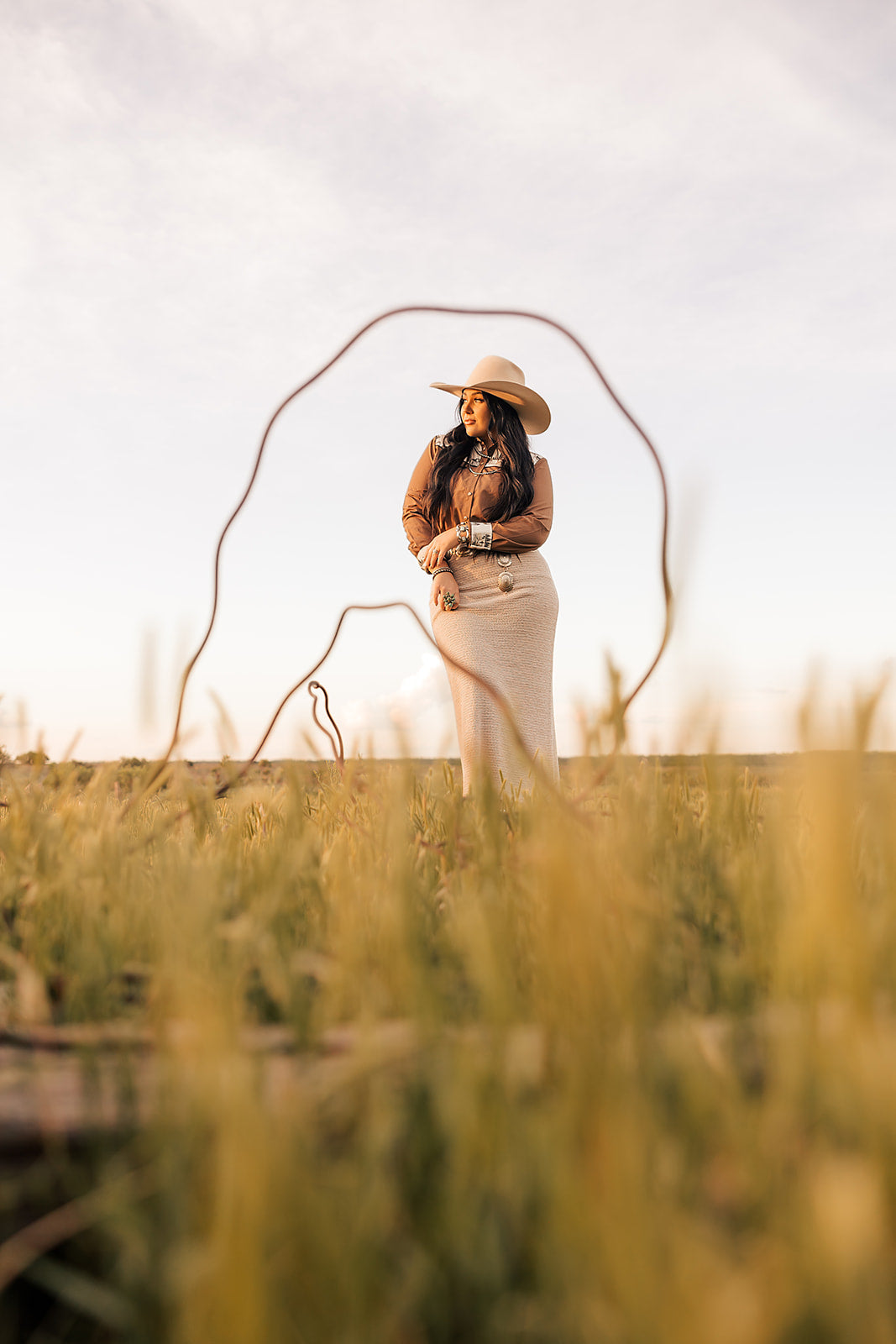 'Mykonos' Midi Oatmeal Heather Skirt (M Only)