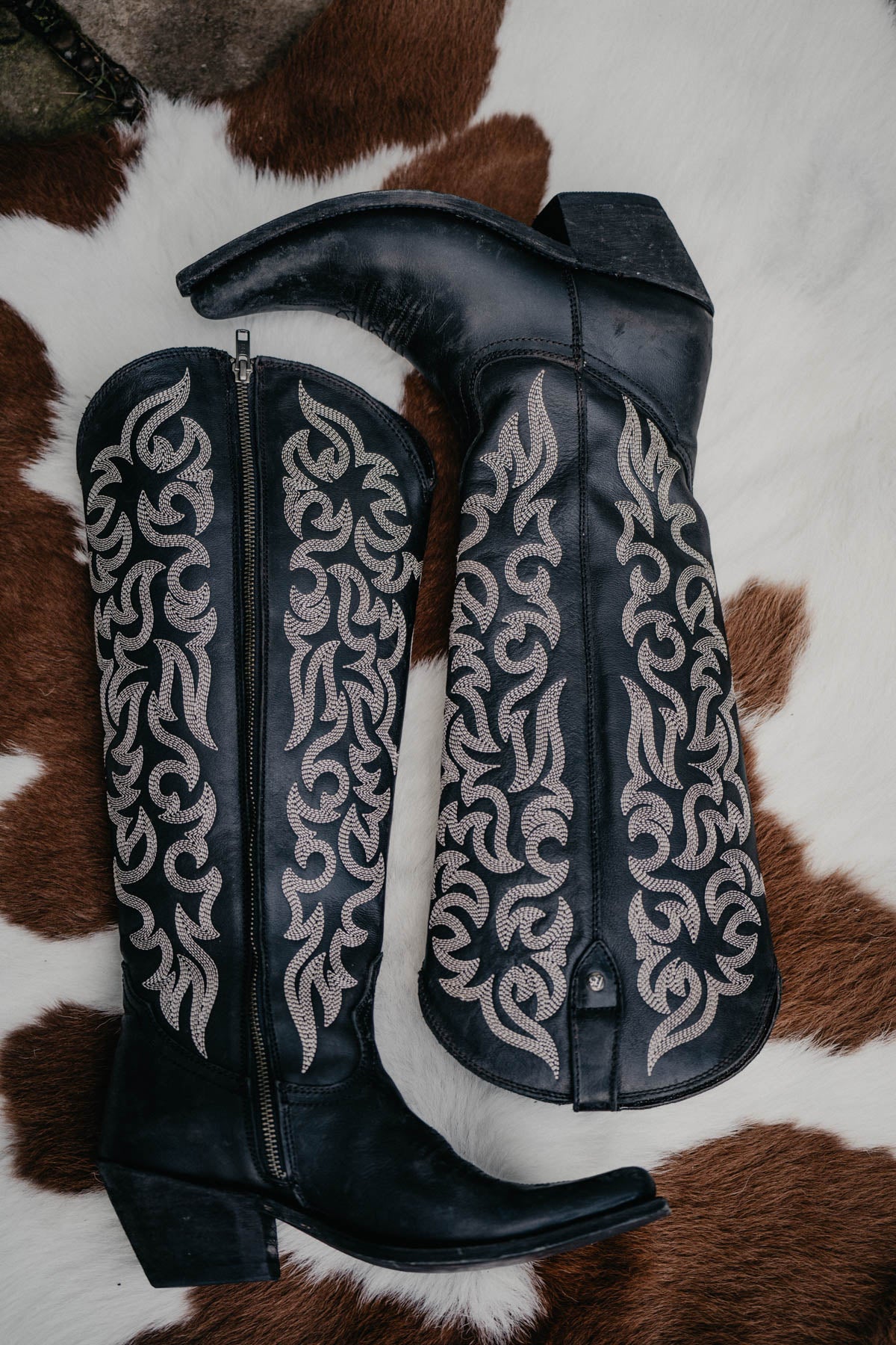 "Allie" Tall  BLACK Leather Boots by Liberty Black {B & C Calf Widths}
