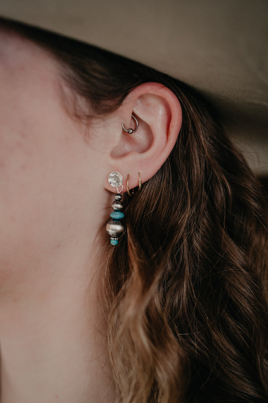 Navajo Pearl Turquoise Flat Post Earrings