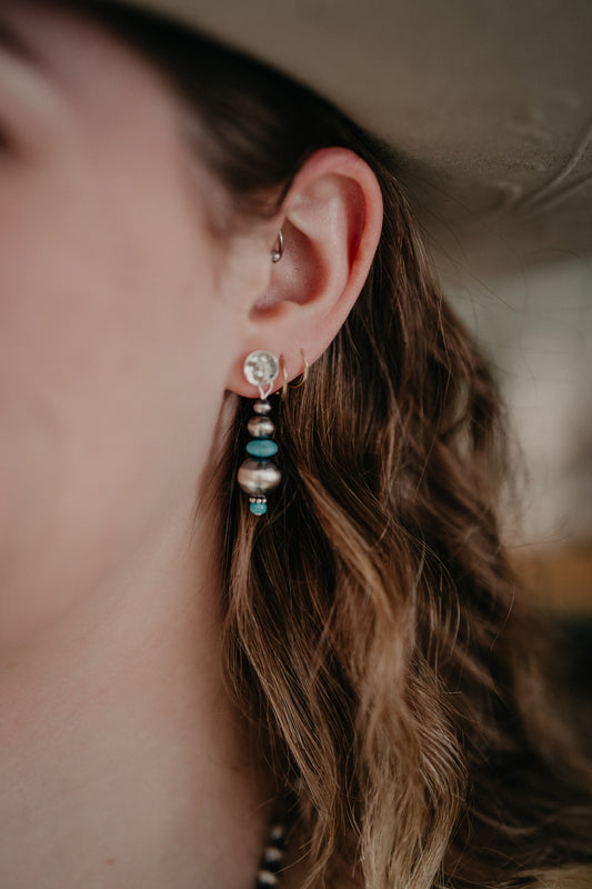 Navajo Pearl Turquoise Flat Post Earrings