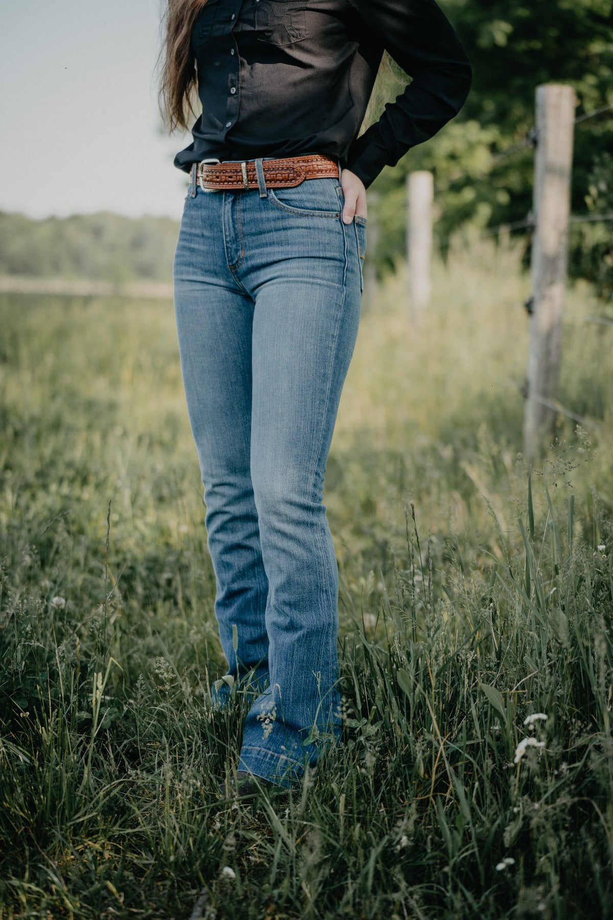 Jennifer High Rise Flare Jean by Kimes Ranch (Mid Wash)