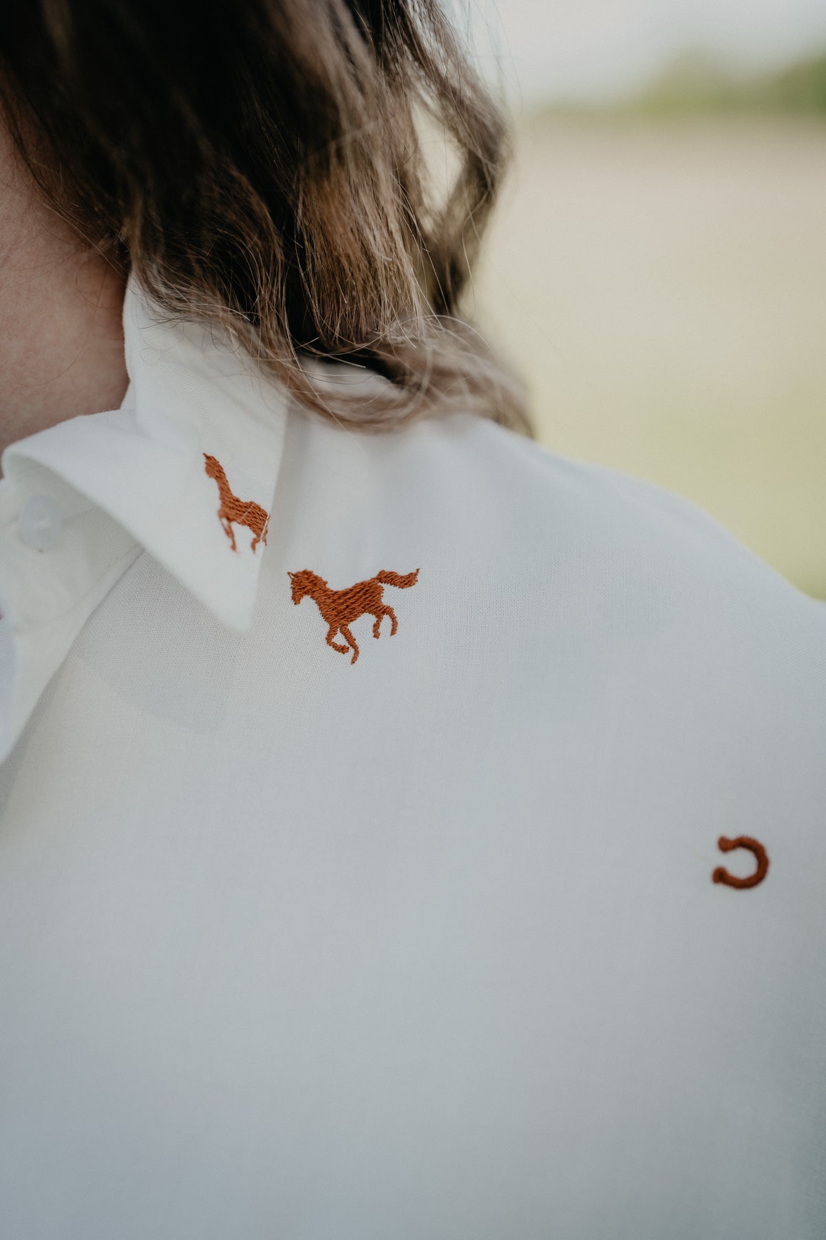 'Bryer' Horse Embroidered Short Sleeve Collared Shirt (2 Colours; S - XXL)