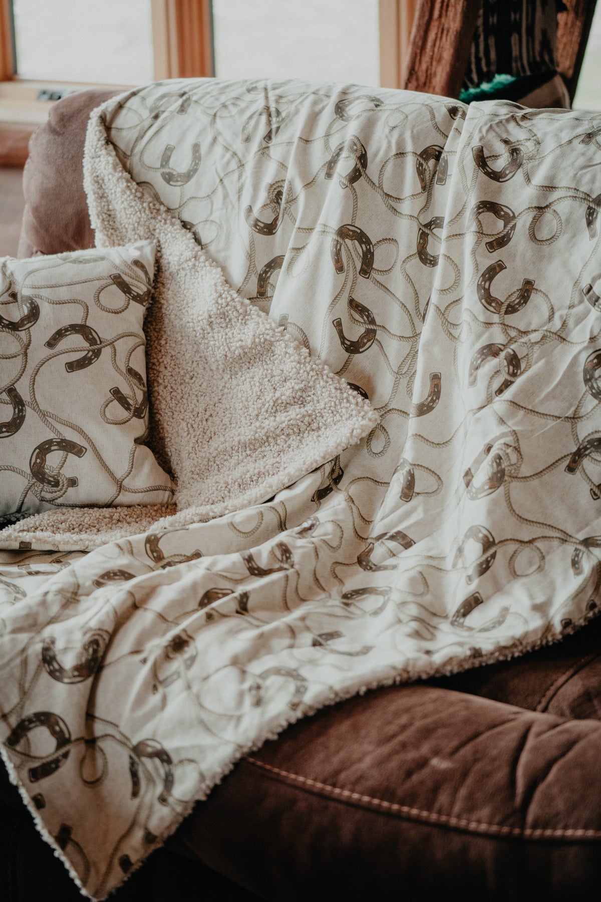 Luxury Teddy-Backed Throw (50"X 60") Multiple Western Prints