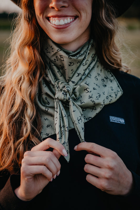 Brand Print Silk Wild Rag (Multiple Colours)