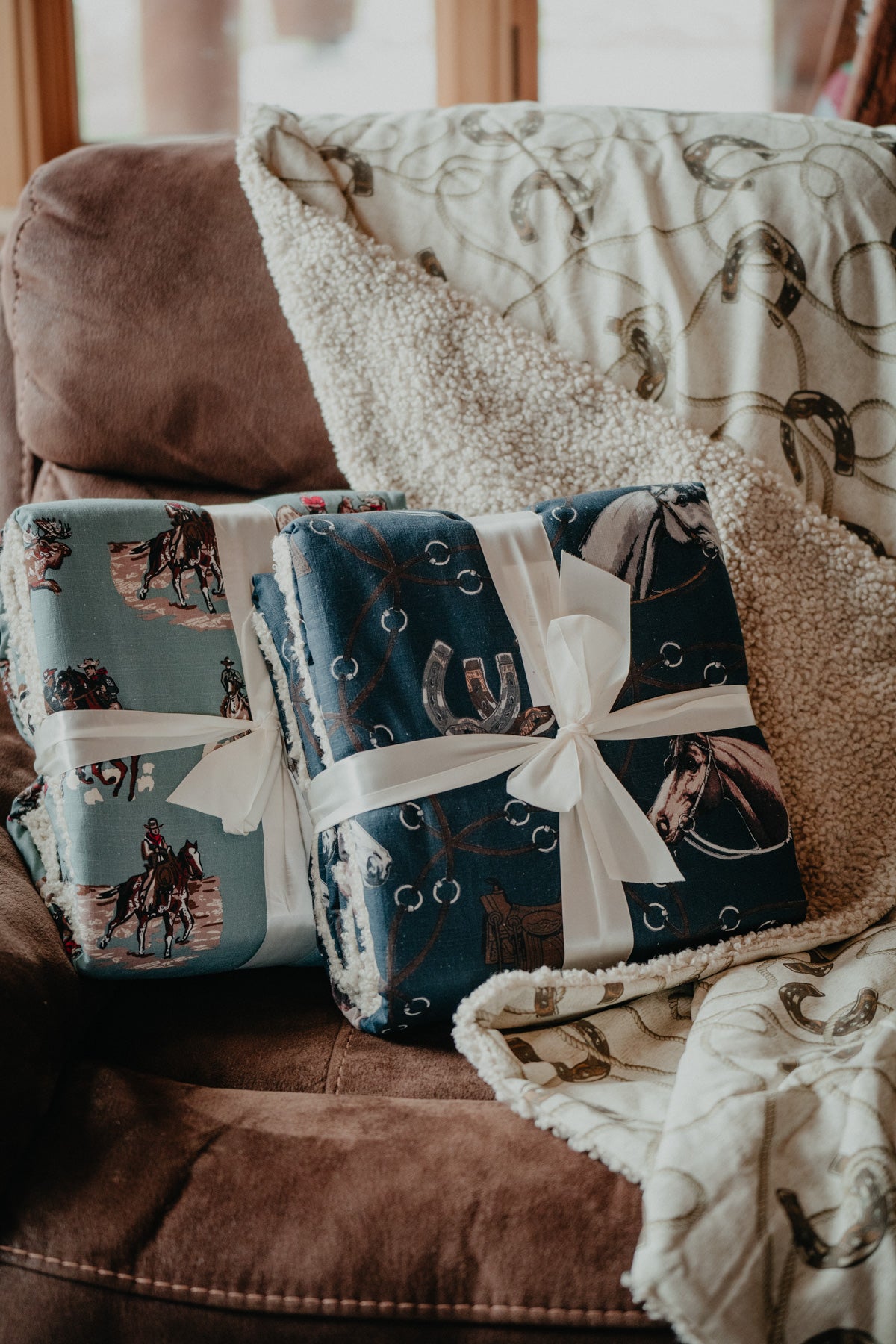 Luxury Teddy-Backed Throw (50"X 60") Multiple Western Prints