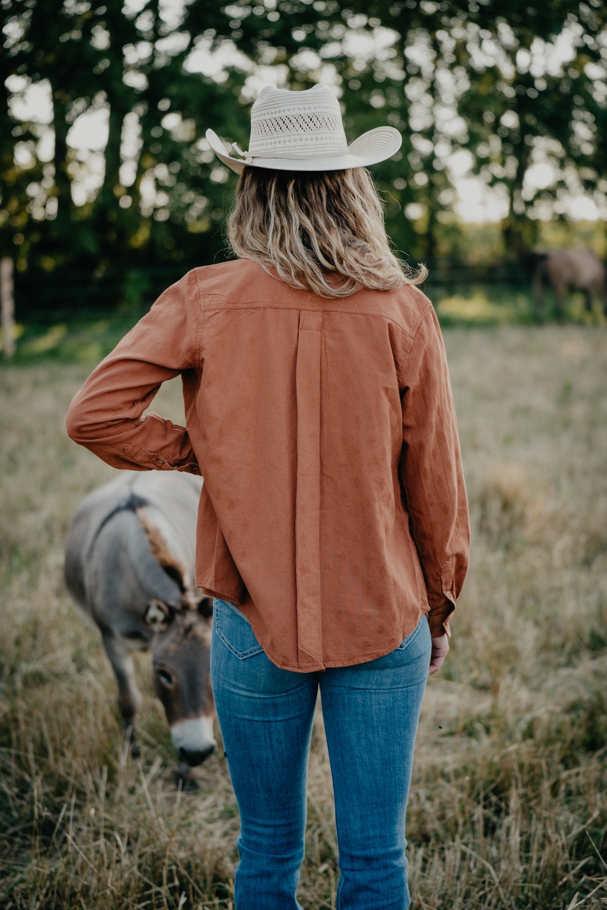 'Jean' Ginger Long Sleeve Button Up (S-XXL)