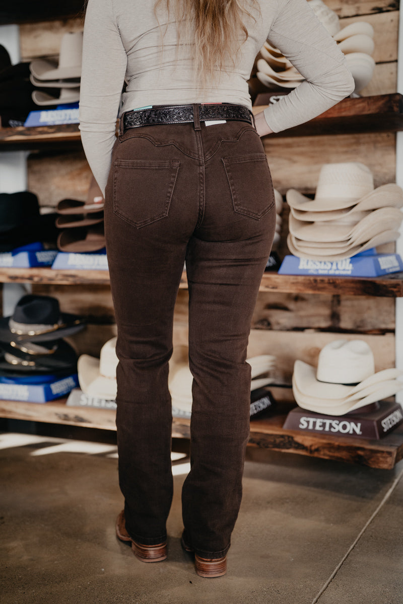 'Cocoa' Brown High Rise Bootcut by Rock and Roll Denim (Sizes 24-34)