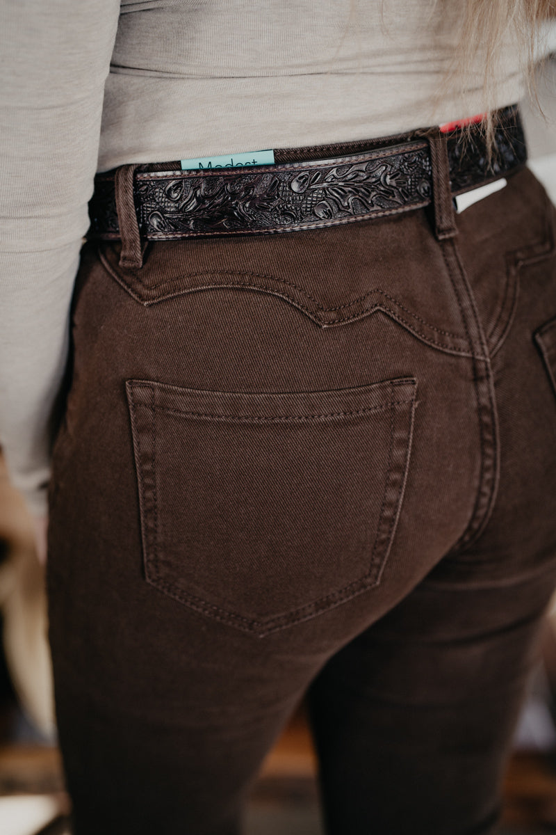 'Cocoa' Brown High Rise Bootcut by Rock and Roll Denim (Sizes 24-34)