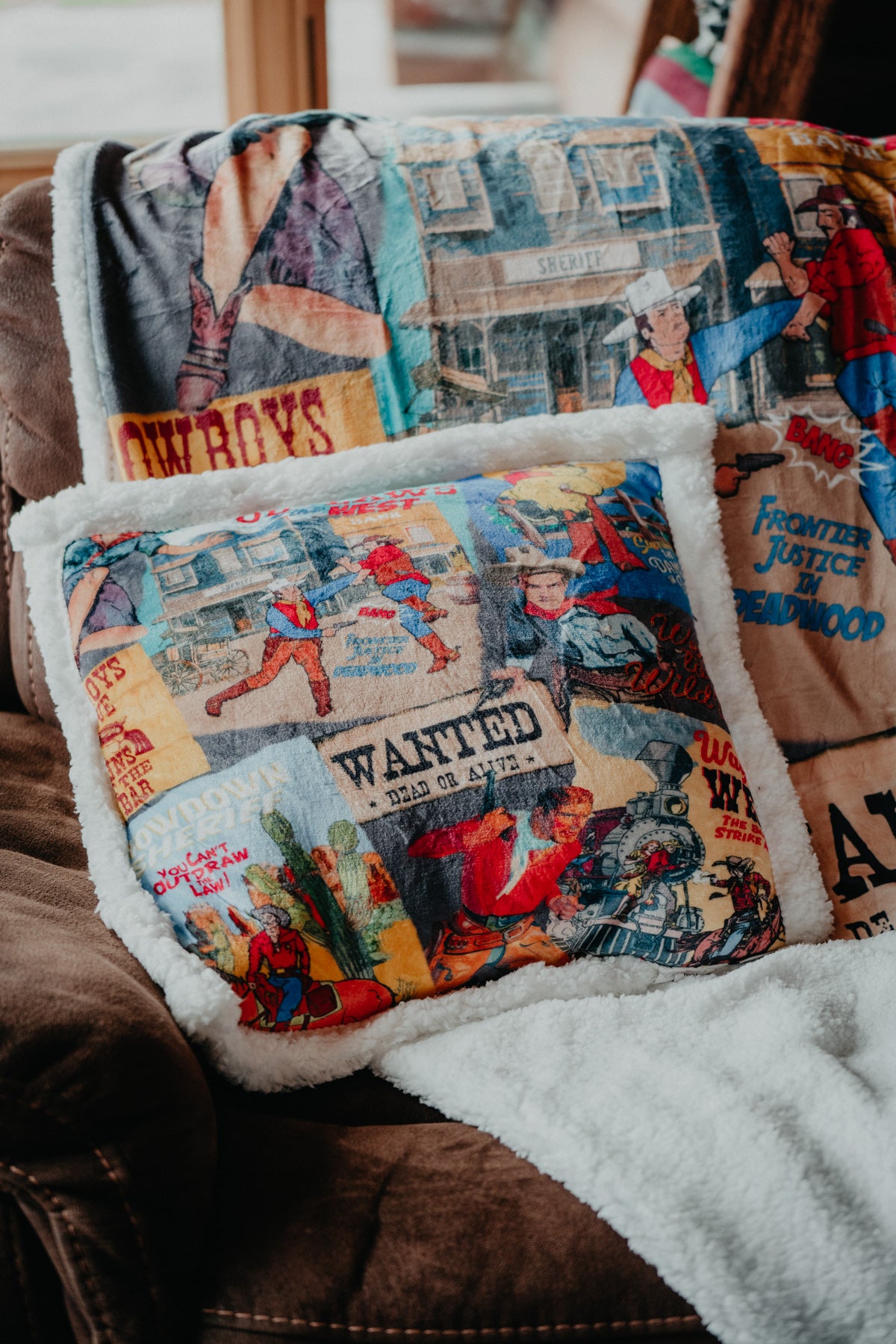 Sherpa Throw Pillow (18 X 18", Various Prints)