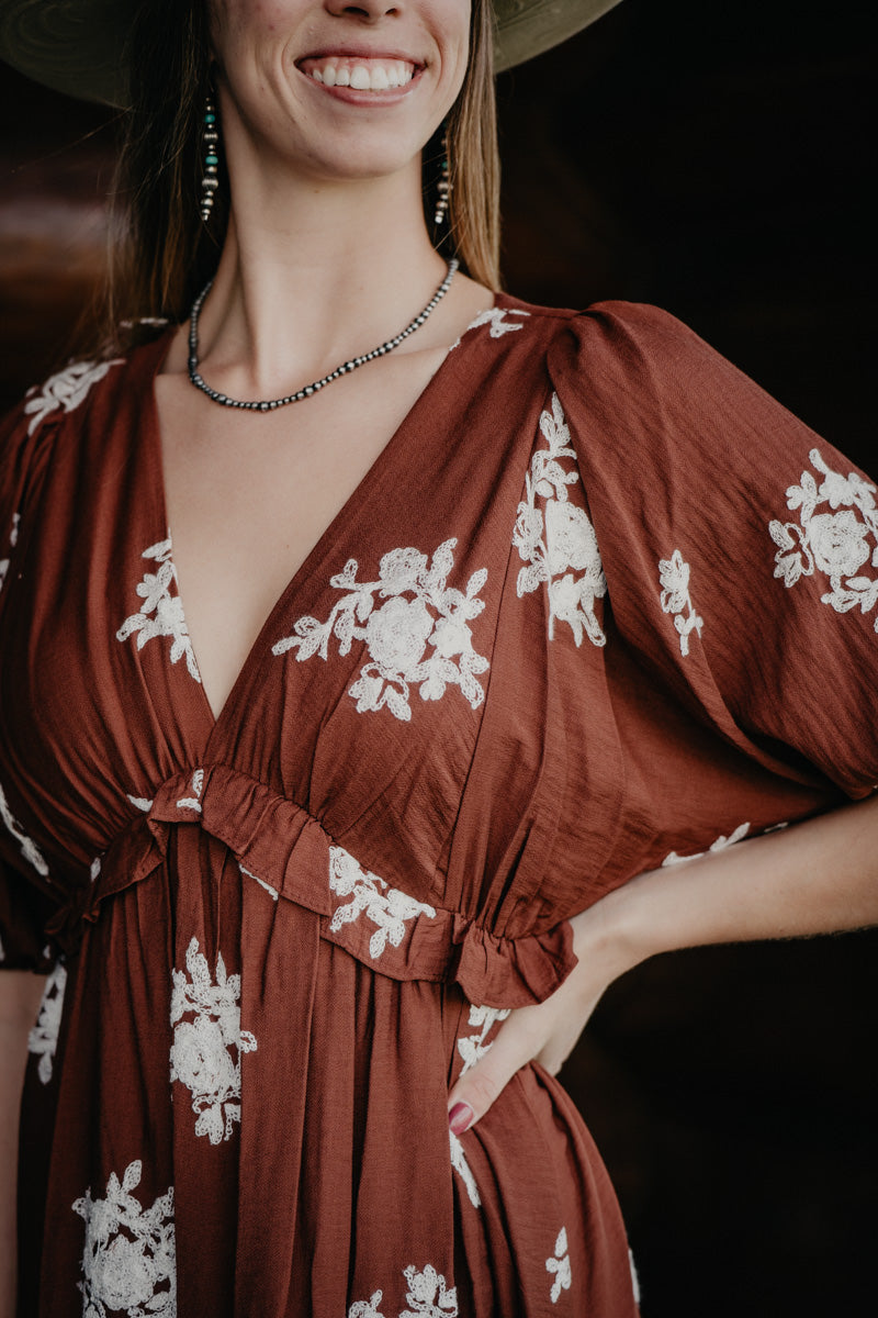 'Bianca' Vintage Floral Embroidered Maxi Dress (S-L/ Two Colours)