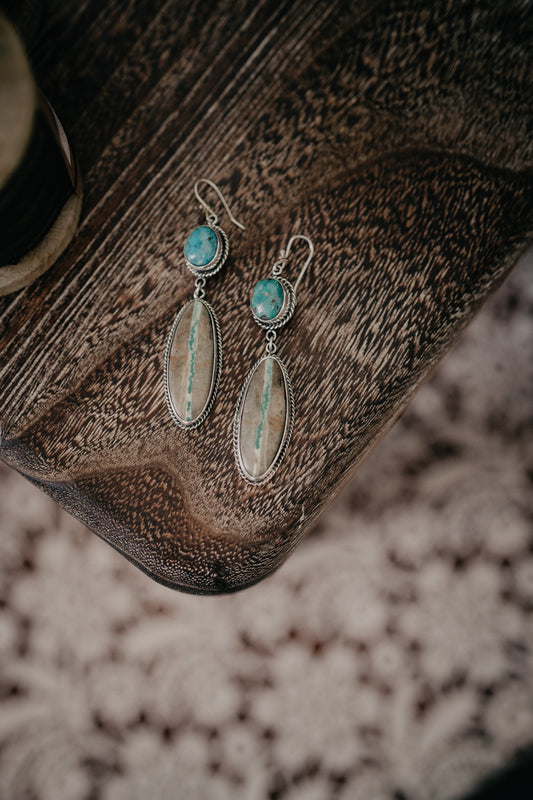 Turquoise Oval Royston Earrings