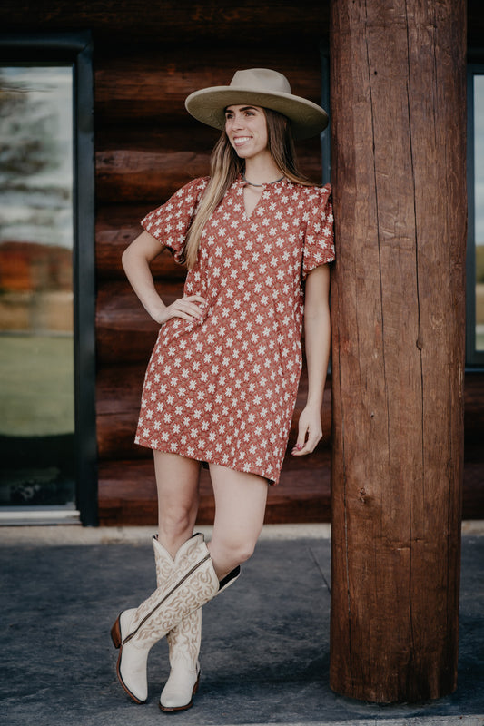 'Barbara' Floral Embroidered Puff Sleeve Mini Dress (S-L)