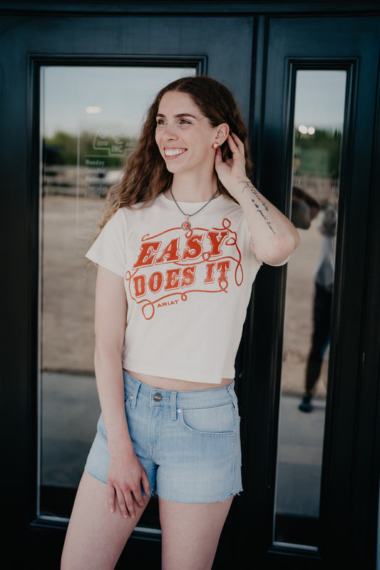 'Easy Does It' Ariat Women's Graphic Cropped T ( XS-XXL)