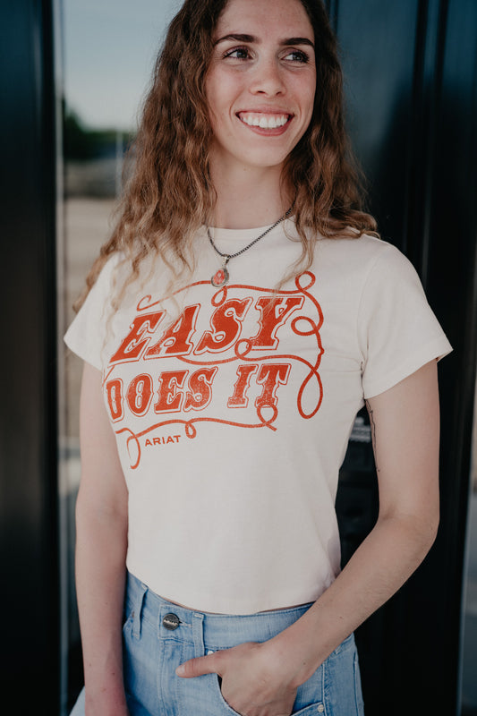 'Easy Does It' Ariat Women's Graphic Cropped T ( XS-XXL)
