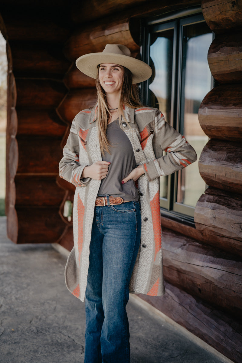 'Stevie' Women's Stone Cardigan Coat (XS-XXL)