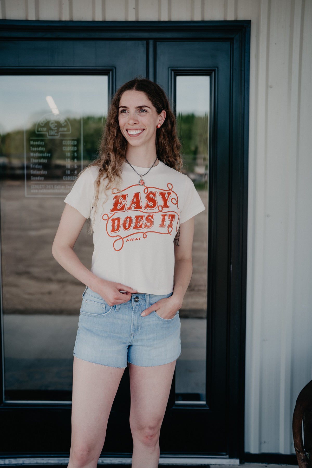 'Easy Does It' Ariat Women's Graphic Cropped T ( XS-XXL)