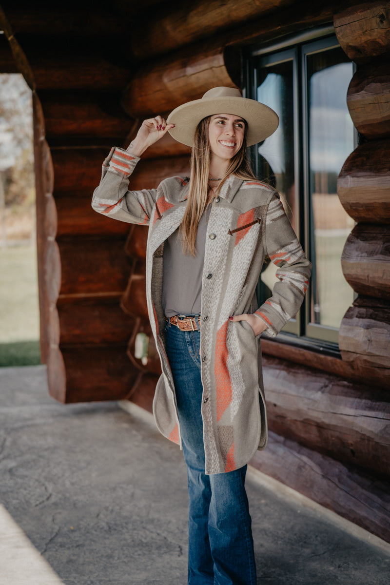 'Stevie' Women's Stone Cardigan Coat (XS-XXL)