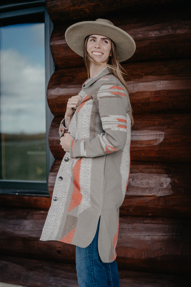 'Stevie' Women's Stone Cardigan Coat (XS-XXL)