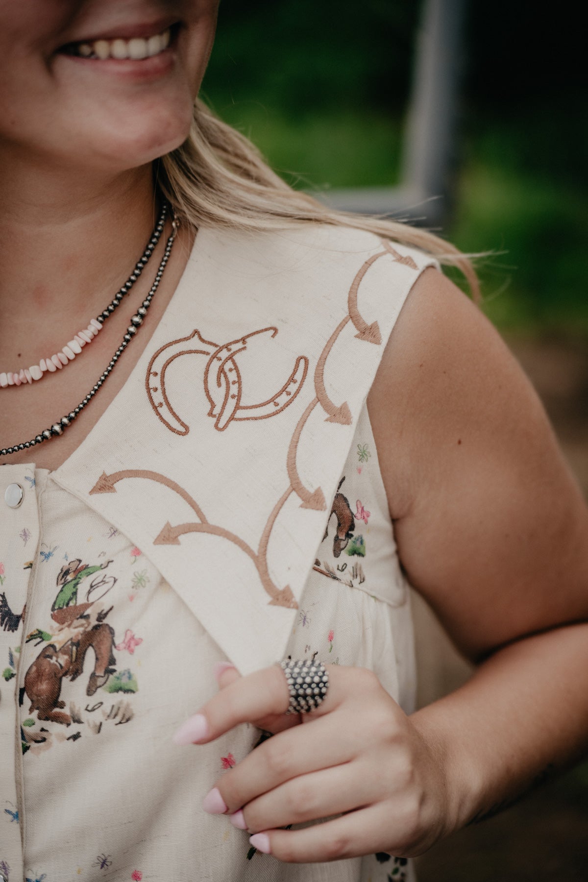 'Texie' Embroidered Cowboy Sleeveless Mini Dress by Howdy Hanny