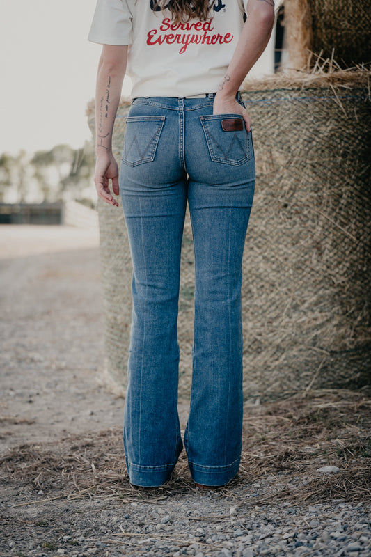 'Blaine' Retro Bailey High Rise Trouser Jean by Wrangler (Sizes 24-35)