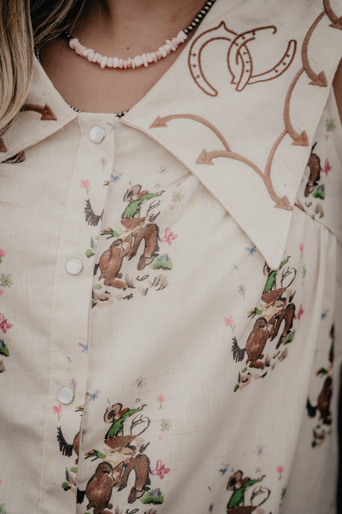 'Texie' Embroidered Cowboy Sleeveless Mini Dress by Howdy Hanny