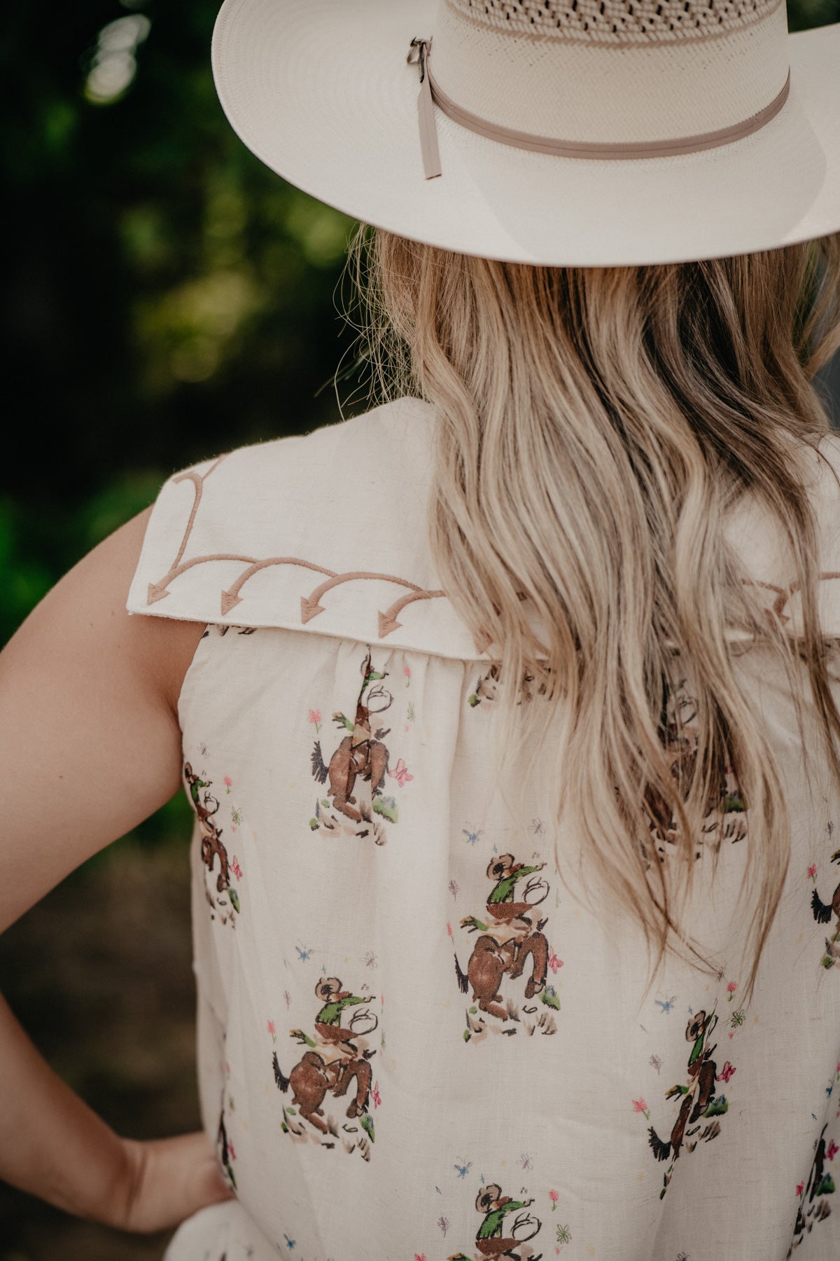 'Texie' Embroidered Cowboy Sleeveless Mini Dress by Howdy Hanny