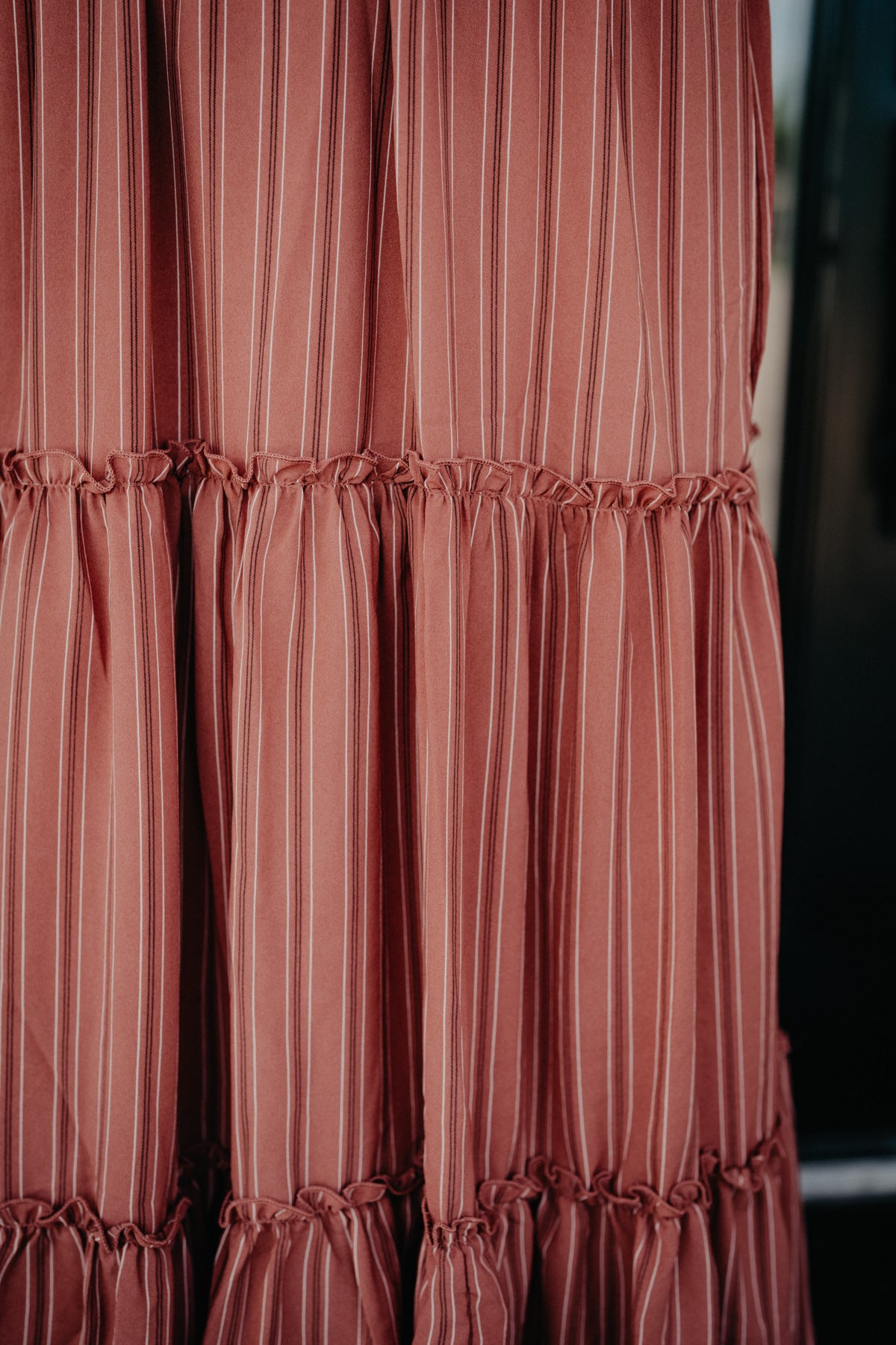 'Terra Rose' V-Neck Clay Stripe Maxi Dress (S-XXL)
