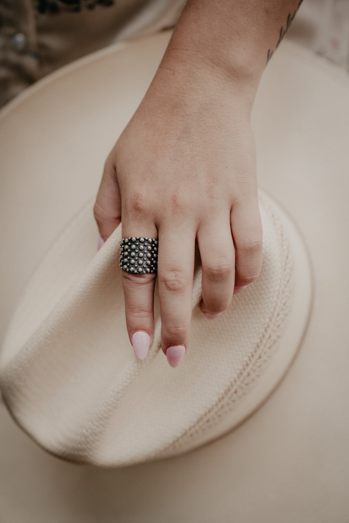 Chunky Sterling Dot Ring (Size 9)