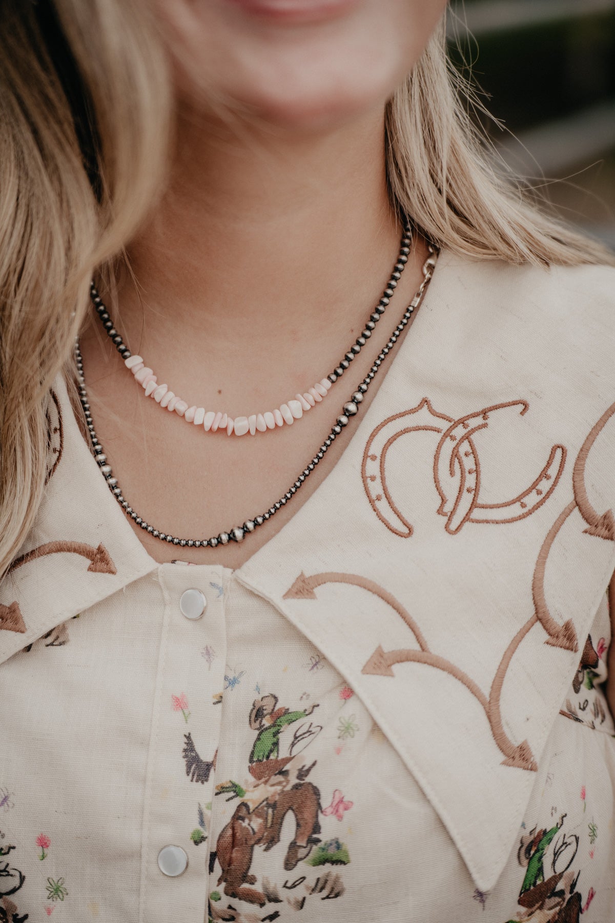 Sterling Silver Navajo & Pink Necklace