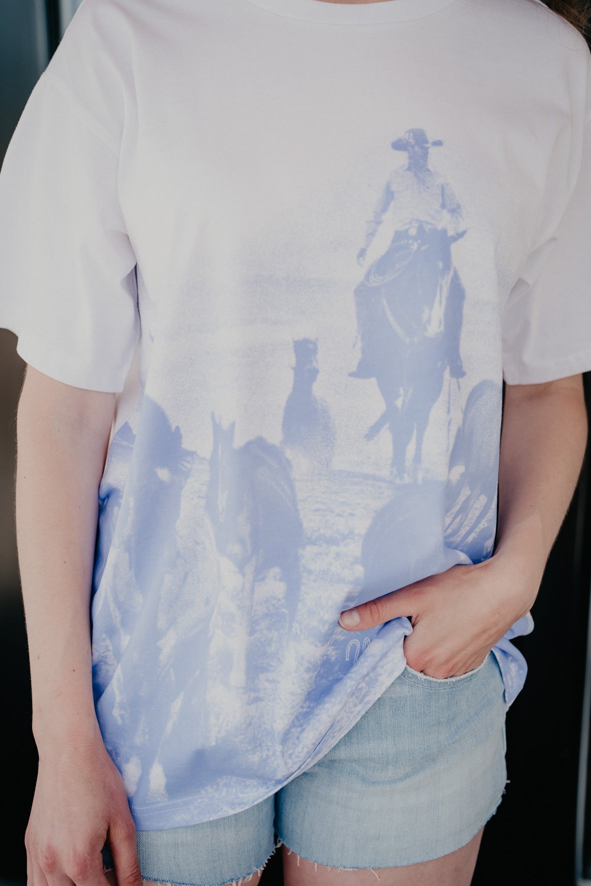 'Rounders' Women's Wrangler Oversized White Tee (XS-XXL)