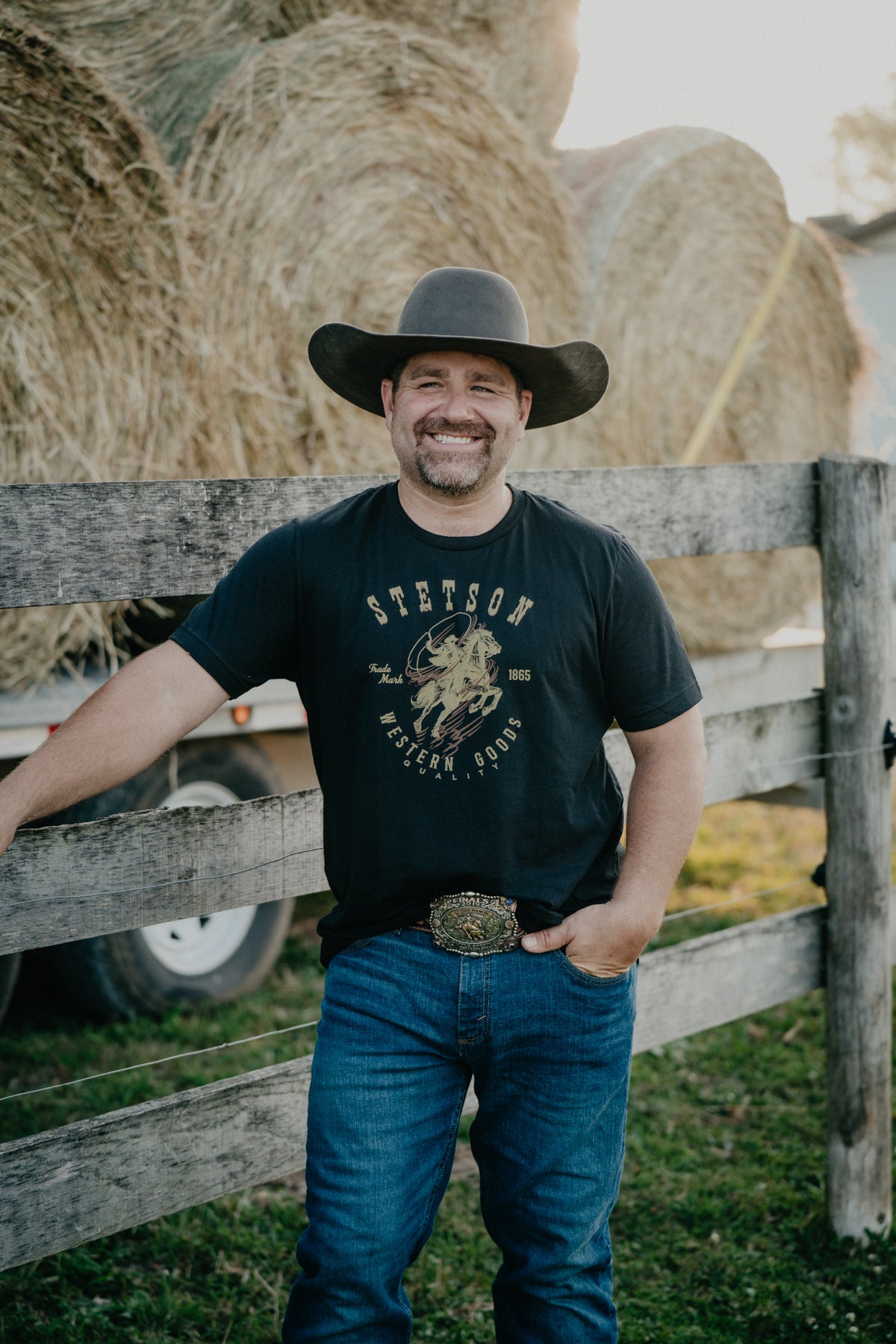 'Clayde' Roping Cowboy T-Shirt by Stetson (S-XXL)