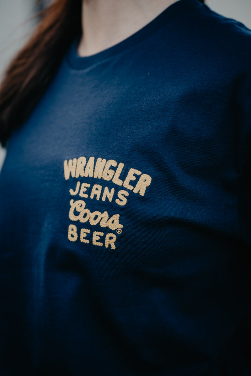 Wrangler X Coors Embroidered Unisex Navy Tee (S-XXL)
