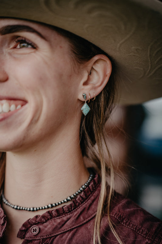 Sterling Silver and Turquoise Mini Statement Earrings