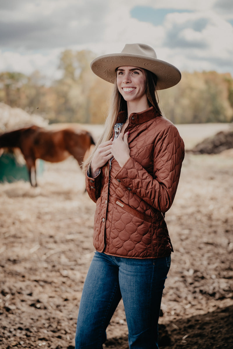 'Odessa' Women's Rust Quilted Riding Jacket by Panhandle (XS-XXL)