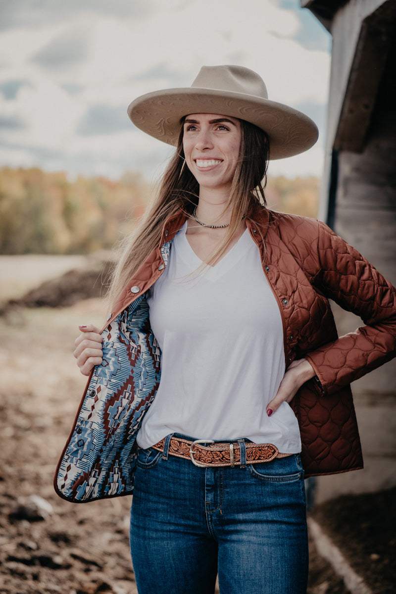 'Odessa' Women's Rust Quilted Riding Jacket by Panhandle (XS-XXL)