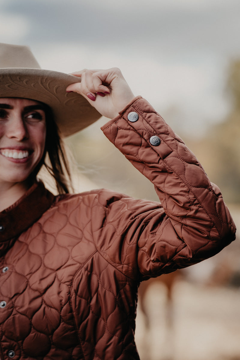 'Odessa' Women's Rust Quilted Riding Jacket by Panhandle (XS-XXL)