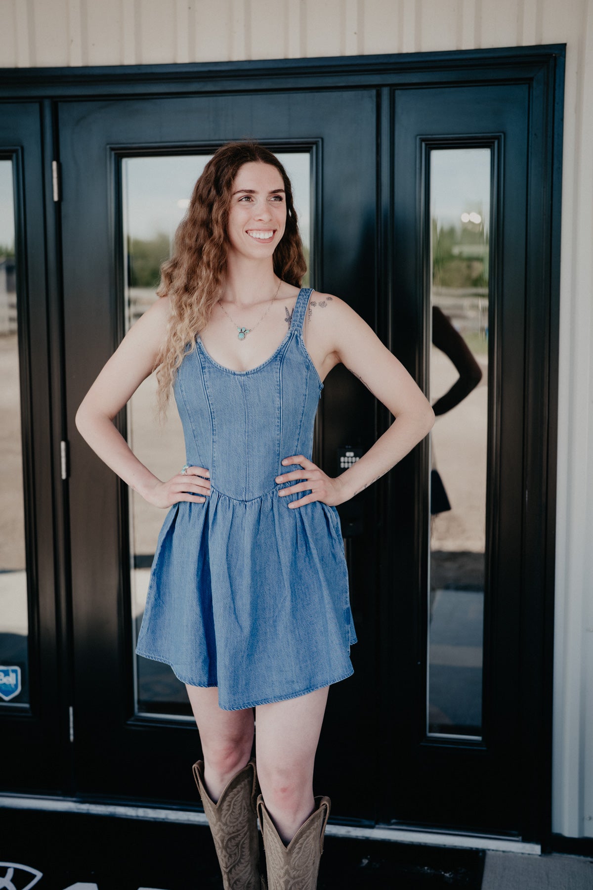 'Polly' Wrangler Women's Princess Waist Denim Dress (XS-XXL)