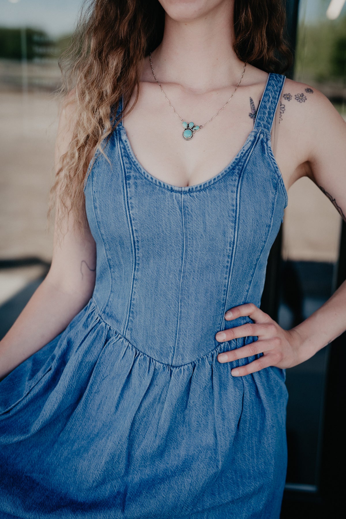 'Polly' Wrangler Women's Princess Waist Denim Dress (XS-XXL)