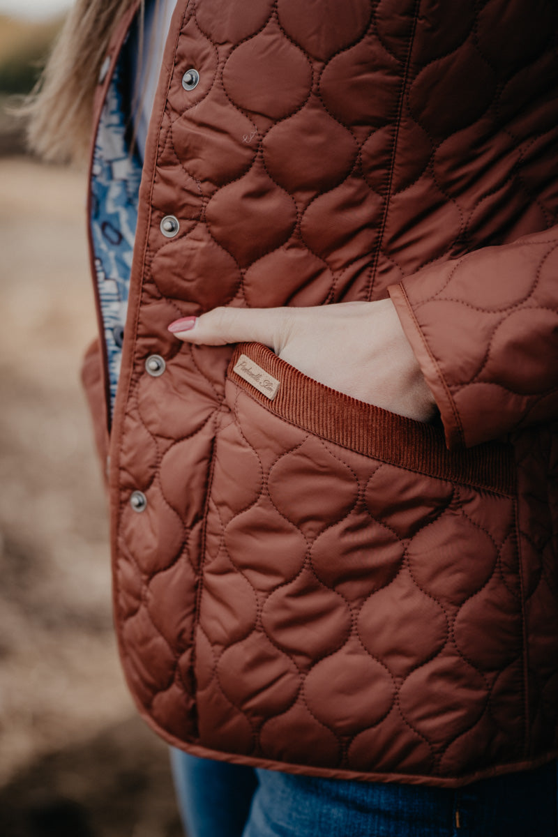 'Odessa' Women's Rust Quilted Riding Jacket by Panhandle (XS-XXL)